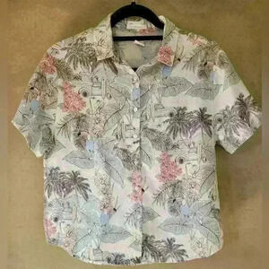C&C California | Linen Button Down  Hawaiian Shirt, Size XS